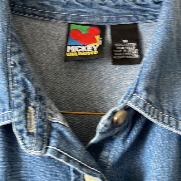 Mickey unlimited denim button down shirt M - Picture 3 of 3